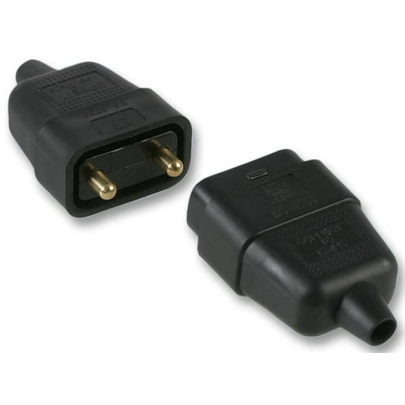 PRO ELEC - 2 Pin In-Line Rubber Connector, 10A Black