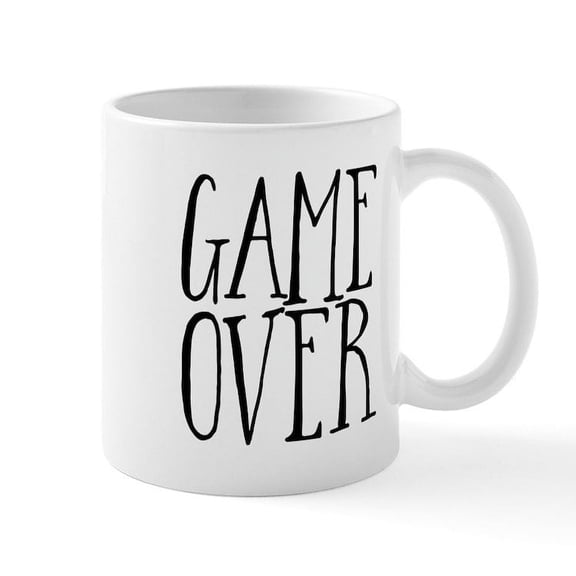 CafePress - Game Over Mugs - 11 oz Ceramic Mug - Novelty Coffee Tea Cup