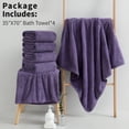 thumbnail image 3 of Jessy Home 4 Pack Towel Set Oversized Bath Sheet Towels 600 GSM Ultra Soft Dark Purple Bath Towels, 3 of 8