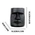 thumbnail image 3 of ToyKingdee Easter Island Moai Head Planter Pot, Human Face Flower Pot for Desktop Home Decor, Cool Moai Figurines Pen and Brush Holder, 3 of 5