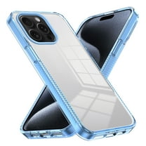 Compatiable with iPhone 11 Pro Max Case Clear, Transparent Crystal Shockproof Phone Case, Slim Anti-Scratch Hard PC Soft TPU Back Protective Cover Bumper Non-Slip Design, Blue