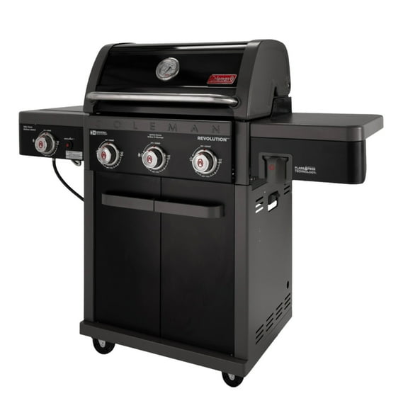 Coleman® Revolution™ 3-Burner Gas Grill - Flare-Free Technology, 36,000 BTU, Stainless Steel BBQ