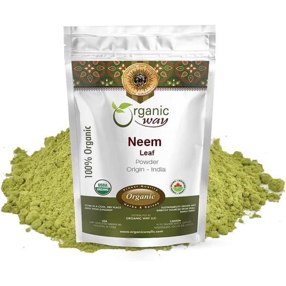 Organic Way Neem Leaf Powder (Azadirachta indica) - Organic & Kosher Certified | Raw, Vegan, Non GMO & Gluten Free | USDA Certified | Origin - India (4 Ounce Pack)