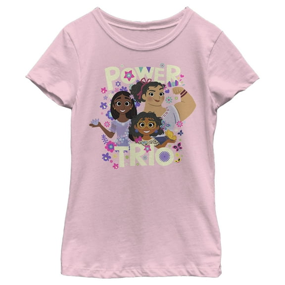 Girl's Encanto Power Trio  Graphic Tee Light Pink Large
