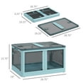 thumbnail image 2 of 3 Tier Stackable Collapsible Storage Bin with Lid and Door, Storage Bins Organizer with Wheels, Movable Storage Container, Open Front Folding Storage Box for Home, Dorm Room Essentials, Blue, 2 of 6