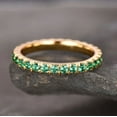 thumbnail image 2 of Emerald Wedding Full Eternity Band Matching Stacking Engagement Ring 925 Sterling Silver Yellow Gold Plated Gemstone Jewelry For Women Gift By KIRAN FINE JEWELS, 2 of 5