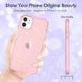 thumbnail image 2 of Case for iPhone 11 Case Glitter, Cute Sparkly Clear Glitter Shiny Bling Sparkle Cover, Anti-Scratch Soft TPU Thin Slim Fit Shockproof Protective Phone Cases for Women Girls Girly, Pink Glitter, 2 of 14