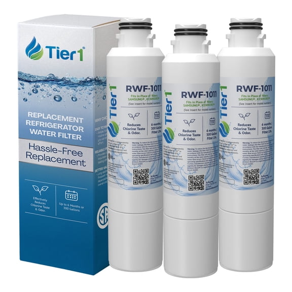 Tier1 RWF1011 DA29-00020B Refrigerator Water Filter | Replacement for Samsung HAF-CIN, WF294, FMS-2 Fridge Filter - Up to 18 Months Supply | Easy Install | Odor Control | Great Tasting Water (3-pk)
