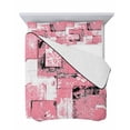 thumbnail image 7 of Quilts Full Size Bedding Set, Pink White Lightweight Quilted Comforter, Modern Abstract Art Botanical Soft Reversible Bedspread Coverlet with Pillow Covers for All Season, 78" x 90", 7 of 7