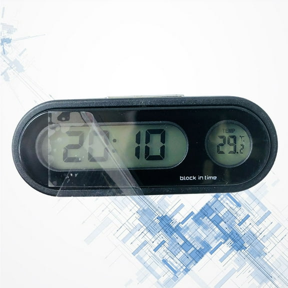 MEIBUTYUP Car Dashboard Thermometer with LED Digital Clock, Backlit Temperature Gauge for Vehicle Interior Display