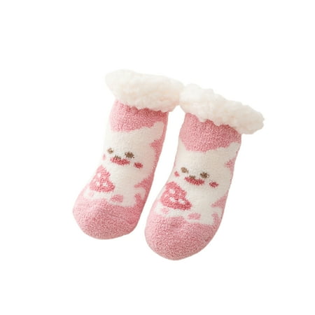 

Binpure Baby Non-Skid Slipper Socks Warm Fleece Lined Home Socks with Grips