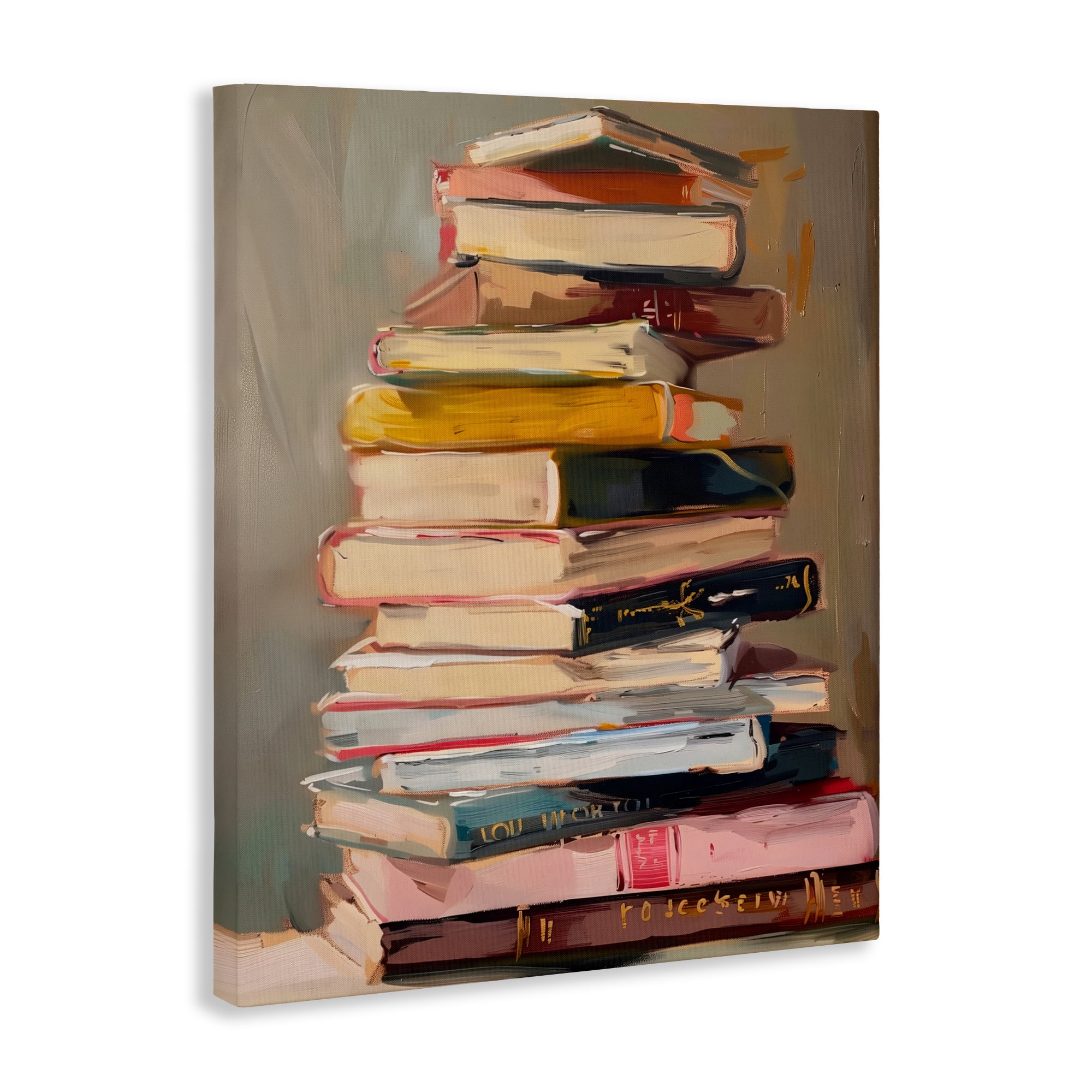Stupell Industries Well Loved Bookstack Canvas Wall Art, design by LSR Design Studio
