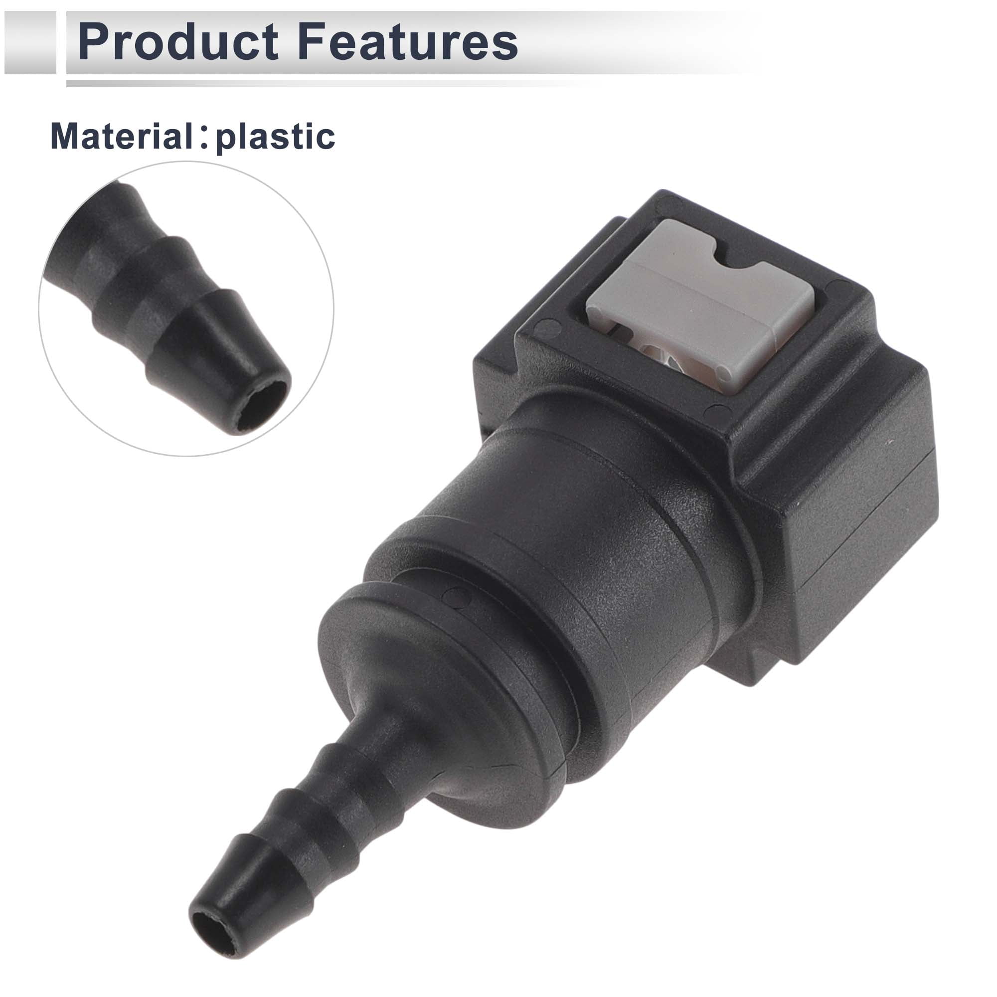 Unique Bargains Fuel Line Quick Connector for 5/16" SAE Male Connector Plastic Black Gray