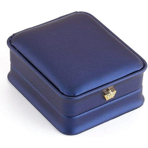 PU Leather Necklace Pendant Gift Boxes Golden Plated Iron and Velvet Inside Blue 8.4x7.2x4cm Jewelry Storage Case for Wedding and Gift Packaging Blue