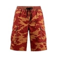 thumbnail image 6 of TQWQT Camo Cargo Shorts for Men Drawstring 3/4 Cargo Capri Shorts Elastic Waist Loose Fit Below Knee Lightweight Casual Street Outdoor Summer Shorts with Pockets Red 3XL, 6 of 6