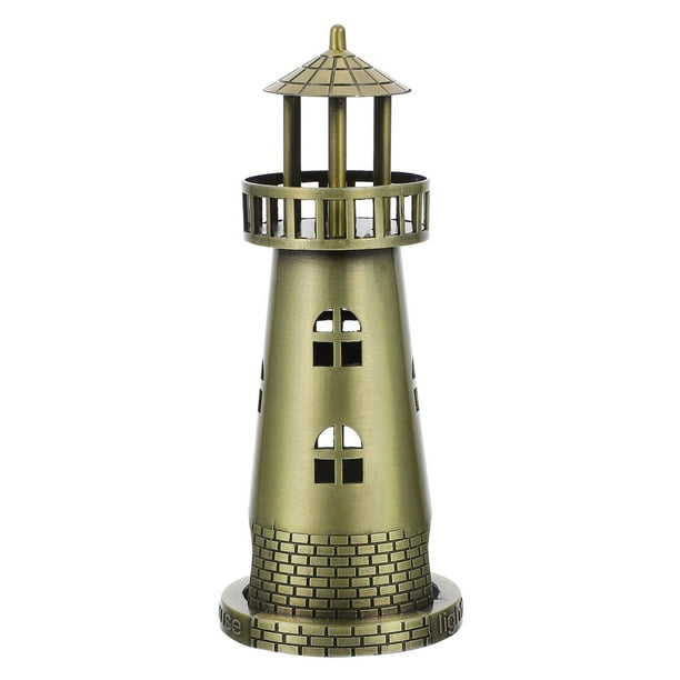 WORGEOUS Adorno de faro de simulación, modelo de faro de aleación, decoración de escritorio