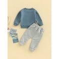 thumbnail image 5 of Elippeo 2 Pieces Fall Winter Baby Boy Clothes 6M 12M 18M 24M 3Y Bubs Sweatshirt Sweater Top Long Pants Sweatsuit Cute Little Boy Baby Outfits, 5 of 10