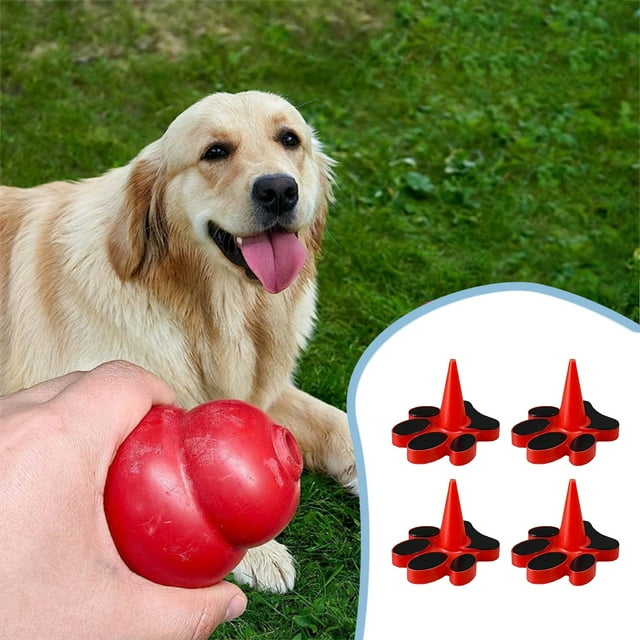 Support-butée pour Jouet pour Chien Compatible avec les Tailles Classiques X S à XX L Prise Incluse Rouge 4 Pcs Os de Culture pour Chiot pour Mâcheurs Agressifs Chien pour Occupé pour Chiens Mâchouiller pour Grands Chiens Trusty Pup Silencieux
