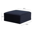 thumbnail image 3 of Maklaine Modern Contemporary Navy Velvet Upholstered Ottoman, 3 of 3