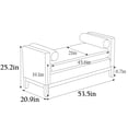 thumbnail image 3 of Ottoman with Bolster Pillows & Wood Legs, Upholstered Bench, Elegant Indoor Bench, Entry Bench, 53.5"W Ottoman Bench for End of Bed, Bedroom, Living Room, Entryway, Black, 3 of 6