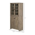 thumbnail image 3 of HOMCOM 71" Freestanding Kitchen Pantry Cabinet with Glass Door and Shelves, Tall Cupboard for Dining Room, Living Room, Natural, 3 of 5