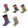 thumbnail image 1 of Funny socks for men, colorful and interesting patterns, combed cotton, office socks, cool mid-calf, unique and eye-catching patterns (5 pairs)B, 1 of 5