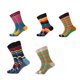 thumbnail image 1 of Funny socks for men, colorful and interesting patterns, combed cotton, office socks, cool mid-calf, unique and eye-catching patterns (5 pairs)B, 1 of 5