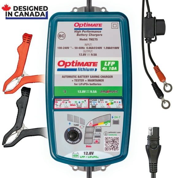 OptiMATE Lithium 4s 10A, TM-275v2, LITHIUM Series: 10-step 12.8V 10A sealed battery saving charger & maintainer