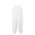 thumbnail image 4 of GEWSEY Toddler Girls Sleeveless Jumpsuits Spaghetti Strap Romper Clothes Long Pants with Pockets 5-6 Years White, 4 of 9
