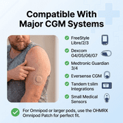 OHMRX Universal CGM & Sensor Patch – Tan (30 Pack) | Hypoallergenic, Sweat‑Resistant Overpatch for Libre, Dexcom, Guardian, Eversense