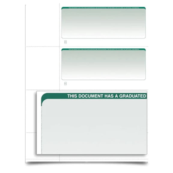 VersaCheck - Form 3001 - Graduated - Green - 250 Sheets