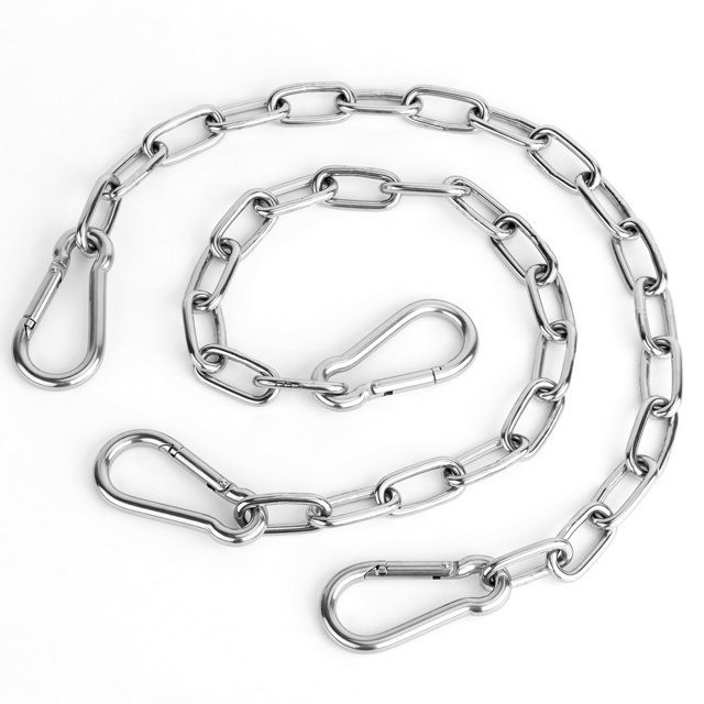 Juego de 2 cadenas para columpio colgante de 63 cm con 4 mosquetones y capacidad de 250 kg