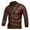 Brown, variant on ZCFZJW Men Faux Leather Zip Up Jacket Stand Collar Long Sleeve Leather Motorcycle Jacket Lightweight Bomber Outwear PU Coat with Pockets Black L