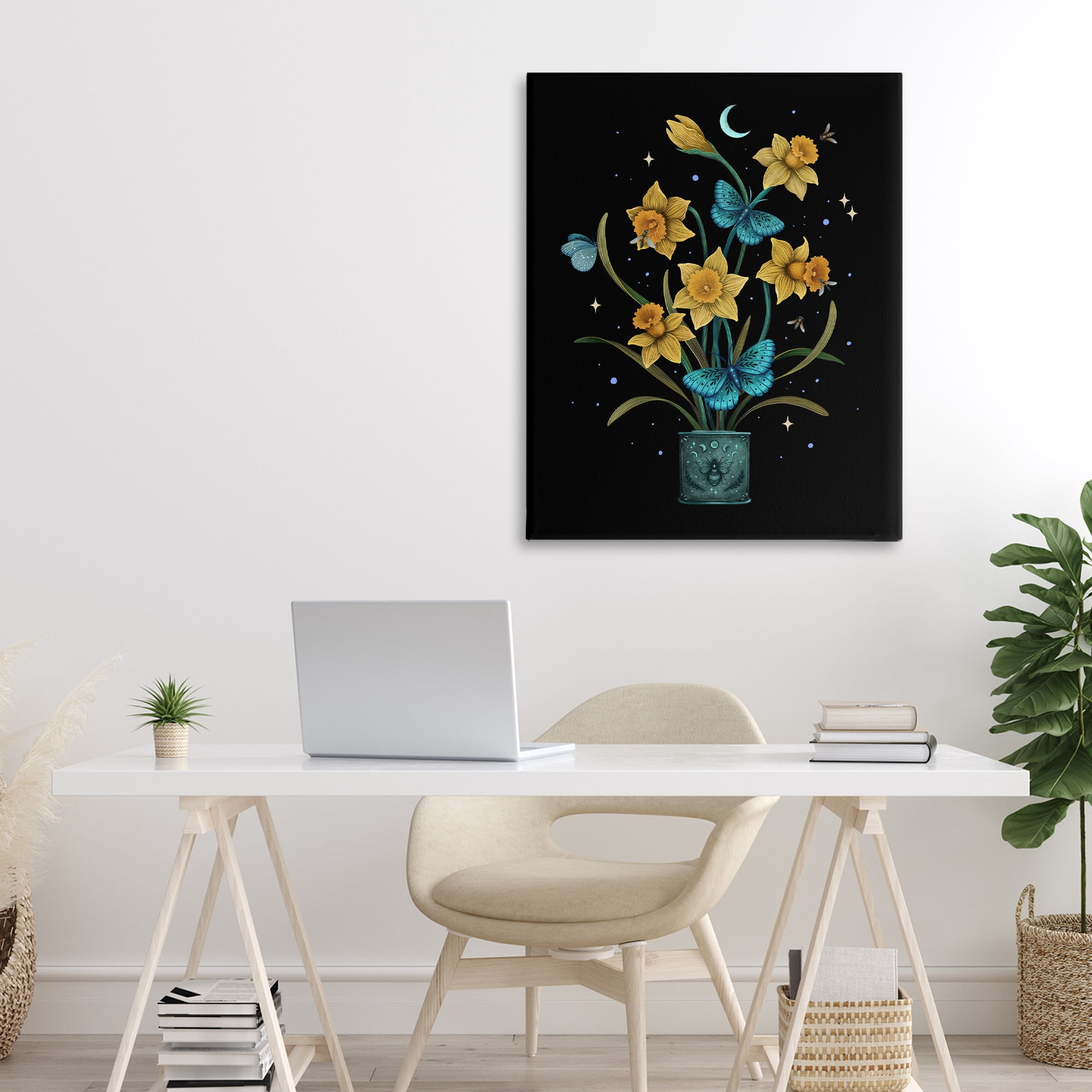Stupell Industries Mystical March Daffodils Canvas Wall Art, design by Episodic Drawings