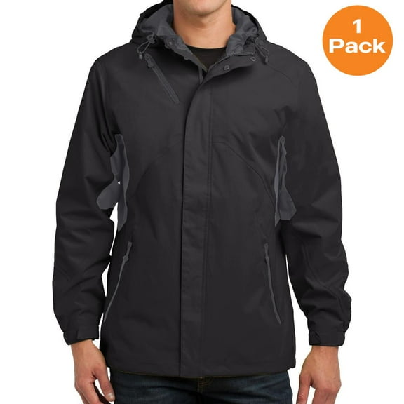 Port Authority J322 Cascade Waterproof Jacket, Black/ Magnet Grey, 3XL, Mens Winter Coats