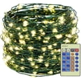 thumbnail image 1 of LED String Lights, Green Copper Wire LEDs Battery Powered 8 Modes Dimmable Decor Fairy Lights with Remote Timer for Indoor/Outdoor Garden Patio, 1 of 7