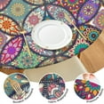 thumbnail image 4 of Yellow Floral Oval Pattern Round Fitted Tablecloth with Elastic Edge,Dining Table Cover Waterproof,Outdoor Round Tablecloth for Camping,Dining,Indoor and Outdoor, 4 of 7