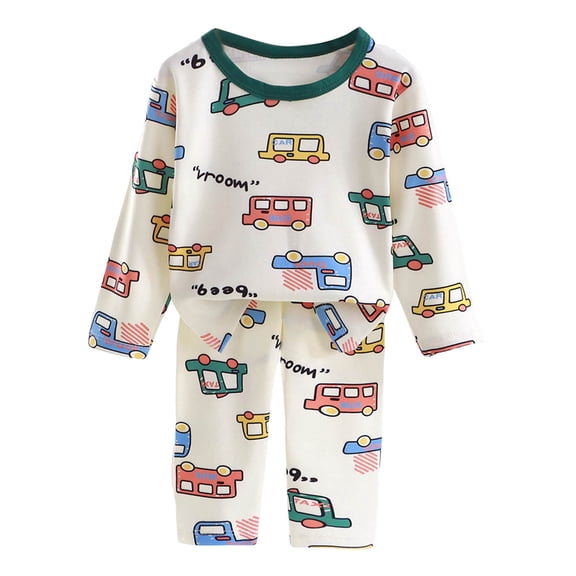 Quealent Toddler Pajamas Baby Boys Girls Pajama Set Kids Cute Snug fit Christmas Pattern Design Pjs Cotton Sleepwear (Green, 1-2 Years)