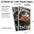 thumbnail image 2 of Birria Tacos (2-Pack) 24 Inch x 36 Inch Plastic Signs | Sign Insert 4mm Corrugated Plastic Signs Storefront Window Poster | Authentic Mexican Cuisine, Food Trucks, Street Food | Made in, 2 of 3