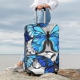 thumbnail image 7 of Hirioo Blue and White Butterflies for Elasticity Suitcase Cover (No luggage Included) Durable Luggage Protector Fits 18-32 Inch Luggage-Small, 7 of 7