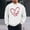 White, variant on Sweatshirts for Men Hearted-Printed Graphic Crew Neck Long Sleeve Pullover Fall Tops Red XL