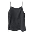 thumbnail image 4 of Tank Top for Women Linen Camisole Loose Fit Bohemian Style Summer Tank Top Pure Color Casual Blouse For Daily Wear And Going Out Tops for Women,Black,M, 4 of 4