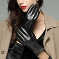 thumbnail image 4 of Fashion warm touch screen cycling ladies autumn and winter cycling windproof leather gloves sheepskin driving gloves, 4 of 5