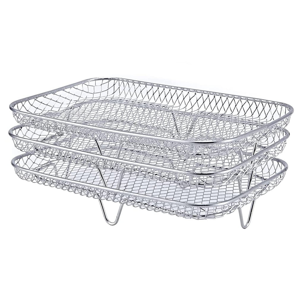  Air Fryer Accessories - Three Stackable Dehydrator Racks for  Ninja, Instant Pot Vortex, COSORI, CHEFMAN, Gowise, Ultrean, Gourmia - 304  Stainless Steel Grill Rack Fits 4.2-5.8 QT Air Fryer, Oven : Home & Kitchen