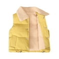 thumbnail image 4 of GYRATEDREAM Toddler Boys Girls Puffer Cotton Vest Lightweight Sleeveless Button Jackets Winter Fall Vests Quilted Coat for 1-2Y Yellow, 4 of 9