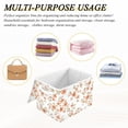 thumbnail image 6 of Yayeee Collapsible Cube Storage Bin with Lid Fabric Closet Decorative Basket with Handles, Orange Floral Blooms, 6 of 7