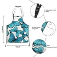 thumbnail image 3 of White Blue Butterfly Pattern Kids Aprons for Girls and Boys,Adjustable Neck Strap Toddler Aprons for Kids Cooking Baking, 3 of 6