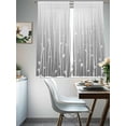 thumbnail image 4 of Gray Flower Sheer Curtains 72 Inch Length 2 Panels Set, Geometric Stripe Gradient Branch Minimalist Voile Window Treatment Rod Pocket Curtains Sheers Drapes for Bedroom/Living Room/Kitchen 52"x72"x2, 4 of 7