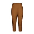 thumbnail image 4 of Sexlip Womens Cropped Pants Spring Summer drawstring waist relaxed fit durable material patch pockets machine washable for summer outing Brown XXXL, 4 of 6