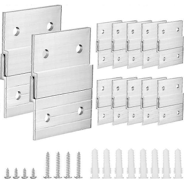24 Pcs French Cleat Picture Hanger Heavy Duty Aluminum Z Bar Hanger with Screws